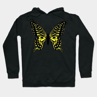 Butterfly, black and yellow Hoodie